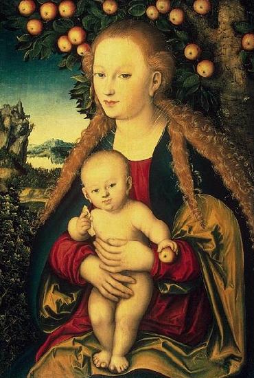 Lucas Cranach Virgin and Child under an Apple Tree oil painting image